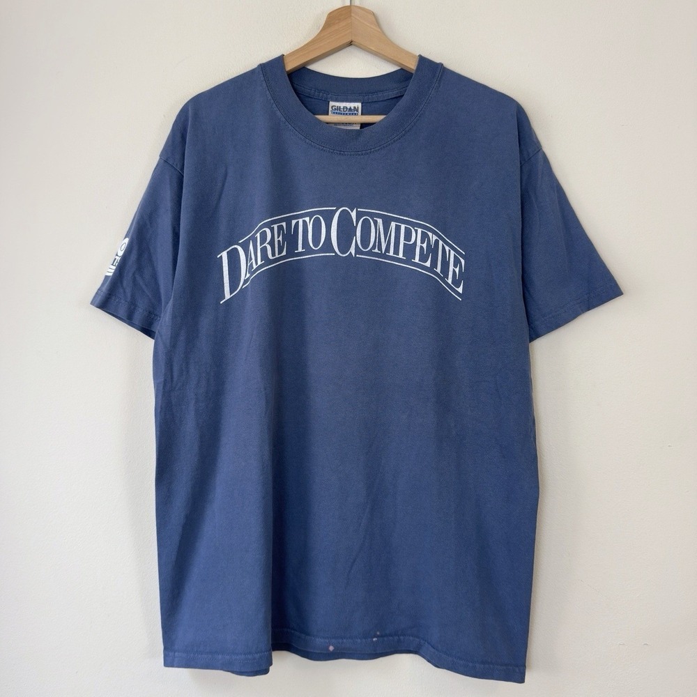 Vintage 90's HBO Sports Believe Dare Achieve TV Blue Tee Shirt - Large